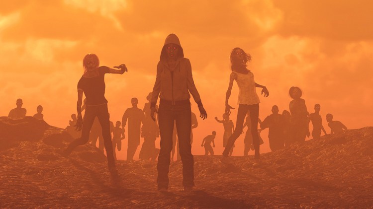 Zombie horde at dusk